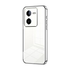 Per vivo iQOO Z8 / Z8x Custodia per telefono con foro sottile con placcatura trasparente (Argento)