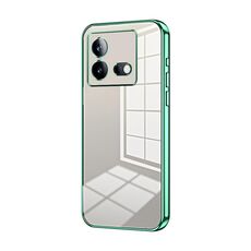 Per vivo iQOO Neo8 / Neo8 Pro Custodia per telefono con foro sottile con placcatura trasparente (verde)