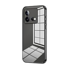 Per vivo iQOO Neo8 / Neo8 Pro Custodia per telefono con foro sottile con placcatura trasparente (nera)