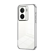 Per vivo iQOO Z7x Custodia per telefono con foro sottile con placcatura trasparente (Argento)