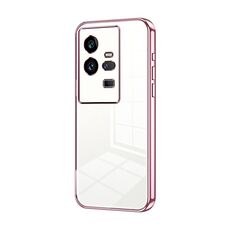 Per vivo iQOO 11 Pro Custodia per telefono con foro sottile con placcatura trasparente (rosa)