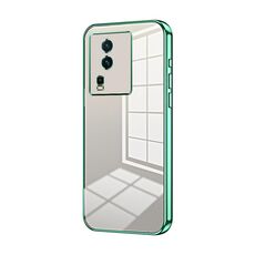 Per vivo iQOO Neo7 Custodia per telefono con foro sottile con placcatura trasparente (verde)