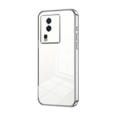 Per vivo iQOO Neo7 Custodia per telefono con foro sottile con placcatura trasparente (Argento)