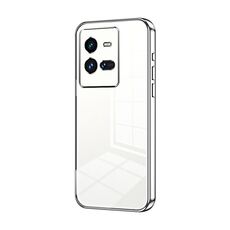 Per vivo iQOO 10 Pro Custodia per telefono con foro sottile con placcatura trasparente (Argento)