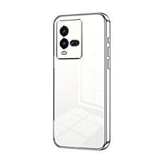 Per vivo iQOO 10 Custodia per telefono con foro sottile con placcatura trasparente (Argento)