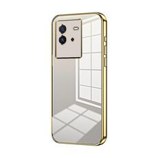 Per vivo iQOO Neo6 Custodia per telefono con foro sottile con placcatura trasparente (oro)