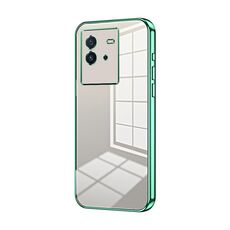 Per vivo iQOO Neo6 Custodia per telefono con foro sottile con placcatura trasparente (verde)