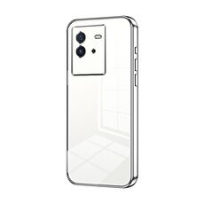 Per vivo iQOO Neo6 Custodia per telefono con foro sottile con placcatura trasparente (Argento)