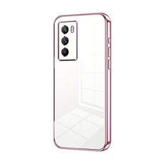 Per vivo iQOO Neo5 S / iQOO 9 SE Custodia per telefono con foro sottile con placcatura trasparente (rosa)