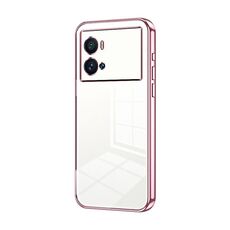 Per vivo iQOO 9 Pro Custodia per telefono con foro sottile con placcatura trasparente (rosa)