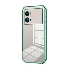 Per vivo iQOO 9 Pro Custodia per telefono con foro sottile con placcatura trasparente (verde)