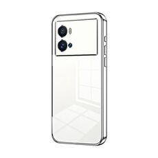 Per vivo iQOO 9 Pro Custodia per telefono con foro sottile con placcatura trasparente (Argento)