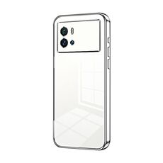 Per vivo iQOO 9 Custodia per telefono con foro sottile con placcatura trasparente (Argento)
