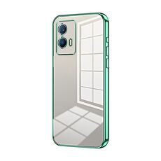 Per vivo iQOO U5 Custodia per telefono con foro sottile con placcatura trasparente (verde)