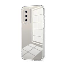 Per vivo iQOO Z5 Custodia per telefono con foro sottile con placcatura trasparente (trasparente)