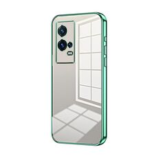 Per vivo iQOO 8 Pro Custodia per telefono con foro sottile con placcatura trasparente (verde)