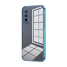 Per vivo iQOO Neo5 / iQOO 7 India Custodia per telefono con foro sottile con placcatura trasparente (blu)