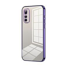 Per vivo iQOO Neo3 5G / Z1 / Neo5 Lite Custodia per telefono con foro sottile con placcatura trasparente (viola)