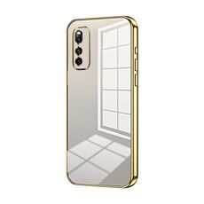 Per vivo iQOO Neo3 5G / Z1 / Neo5 Lite Custodia per telefono con foro sottile con placcatura trasparente (Oro)