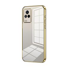 Per vivo iQOO 7 Custodia per telefono con foro sottile con placcatura trasparente (oro)