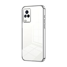 Per vivo iQOO 7 Custodia per telefono con foro sottile con placcatura trasparente (Argento)