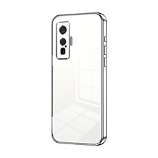 Per vivo iQOO 5 Pro Custodia per telefono con foro sottile con placcatura trasparente (Argento)