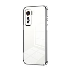 Per vivo iQOO 5 Custodia per telefono con foro sottile con placcatura trasparente (Argento)