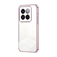 Per la custodia del telefono con foro fine con placcatura trasparente Xiaomi 14 Pro (rosa)