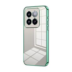 Per la custodia del telefono con foro fine con placcatura trasparente Xiaomi 14 Pro (verde)