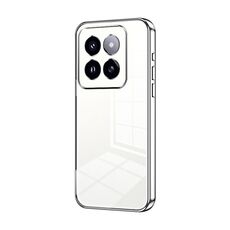 Per la custodia del telefono con foro fine con placcatura trasparente Xiaomi 14 Pro (argento)