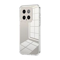 Per Xiaomi 14 Custodia per telefono con foro fine con placcatura trasparente (trasparente)