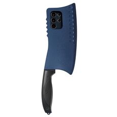 Per Samsung Galaxy S21 Ultra 5G Coltello da cucina simulato TPU + custodia per PC (blu)