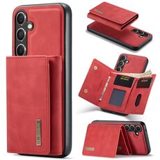 Per Samsung Galaxy S24+ 5G DG.MING Serie M1 Portafoglio multi-carta 3 pieghe + Custodia magnetica per telefono (Rosso)