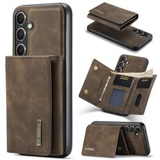 Per Samsung Galaxy S24+ 5G DG.MING Serie M1 Portafoglio multi-carta 3 pieghe + Custodia magnetica per telefono (caffè)