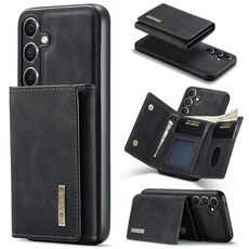 Per Samsung Galaxy S24+ 5G DG.MING Serie M1 Portafoglio multi-carta 3 pieghe + Custodia magnetica per telefono (Nero)