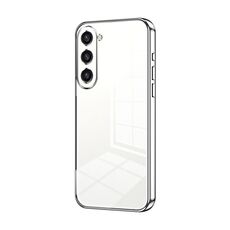 Per Samsung Galaxy S23+ 5G Custodia per telefono con foro fine con placcatura trasparente (Argento)
