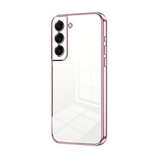 Per Samsung Galaxy S22+ 5G Custodia per telefono con foro fine con placcatura trasparente (rosa)