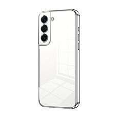 Per Samsung Galaxy S22+ 5G Custodia per telefono con foro fine con placcatura trasparente (Argento)