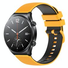 Per Xiaomi Watch S1 Cinturino per orologio in silicone bicolore a scacchi da 22 mm (giallo + nero)