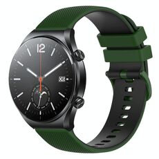 Per Xiaomi Watch S1 Cinturino in silicone bicolore a scacchi da 22 mm (verde Amy + nero)