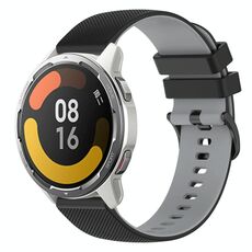Per Xiaomi Watch Color 2 Cinturino in silicone bicolore a scacchi da 22 mm (nero + grigio)