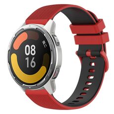 Per Xiaomi Watch Color 2 Cinturino in silicone bicolore a scacchi da 22 mm (rosso + nero)