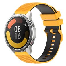 Per Xiaomi Watch Color 2 Cinturino in silicone bicolore a scacchi da 22 mm (giallo + nero)