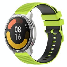 Per Xiaomi Watch Color 2 Cinturino in silicone bicolore a scacchi da 22 mm (verde lime + nero)