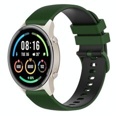Per Xiaomi Watch Sport 22mm Cinturino in silicone bicolore a scacchi (verde Amy + nero)