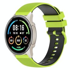 Per Xiaomi Watch Sport 22mm Cinturino in silicone bicolore a scacchi (verde lime + nero)