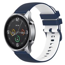 Per Xiaomi Watch Color 22mm Cinturino in silicone bicolore a scacchi (blu scuro + bianco)