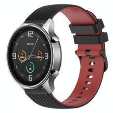 Per Xiaomi Watch Color 22mm Cinturino in silicone bicolore a scacchi (nero + rosso)