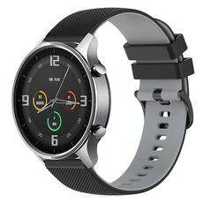 Per Xiaomi Watch Color 22mm Cinturino in silicone bicolore a scacchi (nero + grigio)