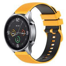 Per Xiaomi Watch Color 22mm Cinturino in silicone bicolore a scacchi (giallo + nero)